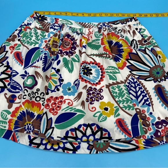 Boden White Cotton Floral Multicolor Skirt US 8R - Picture 2 of 6